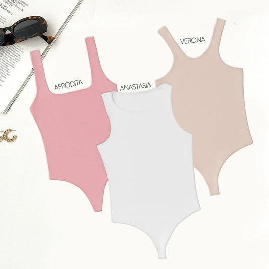 3PACK BODYS - ANASTASIA (BLANCO) AFRODITA (ROSADO) VERONA (CAMEL)